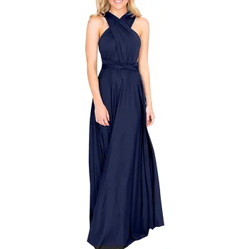 Elegant Party Maxi Dress Women Sexy Multi Way Wrap Convertible Cross Halter Deep V Backleess Dresses Wedding Bridesmaid Vestidos 2