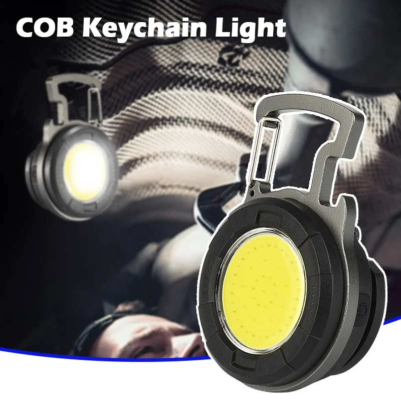 Compact Waterproof USB Rechargeable LED Keychain Flashlight