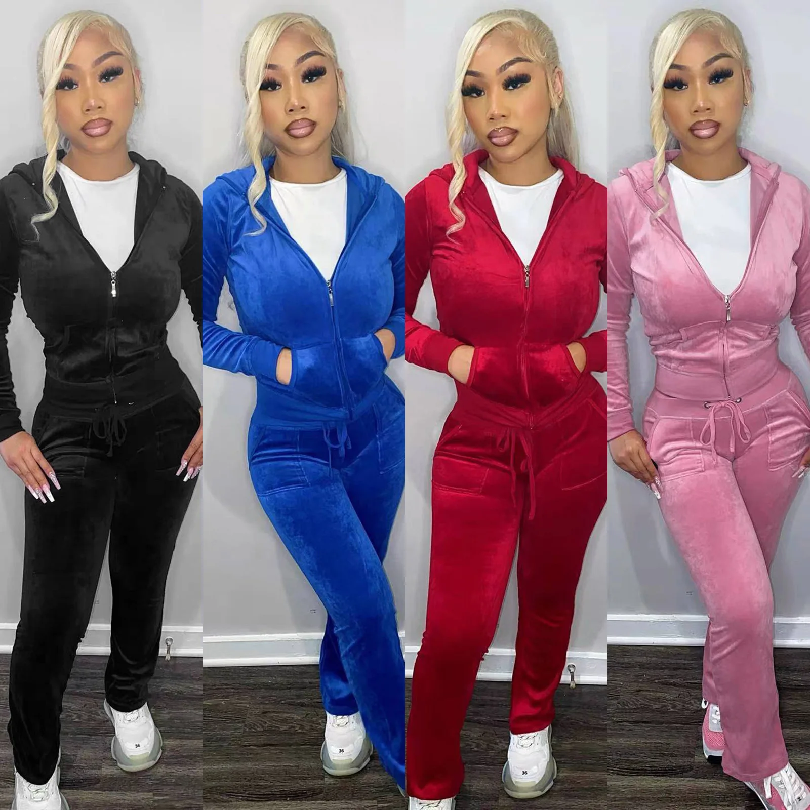 Women Velour Brand Sports Suit, Velour Jogging Suits Women