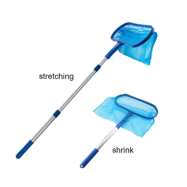 Professional Leaf Rake Deep Bag Swimming Pool Skimmer Net with Telescopic Pole Removal Leaf Rake Mesh Pool Ponds Cleaning Debris 6