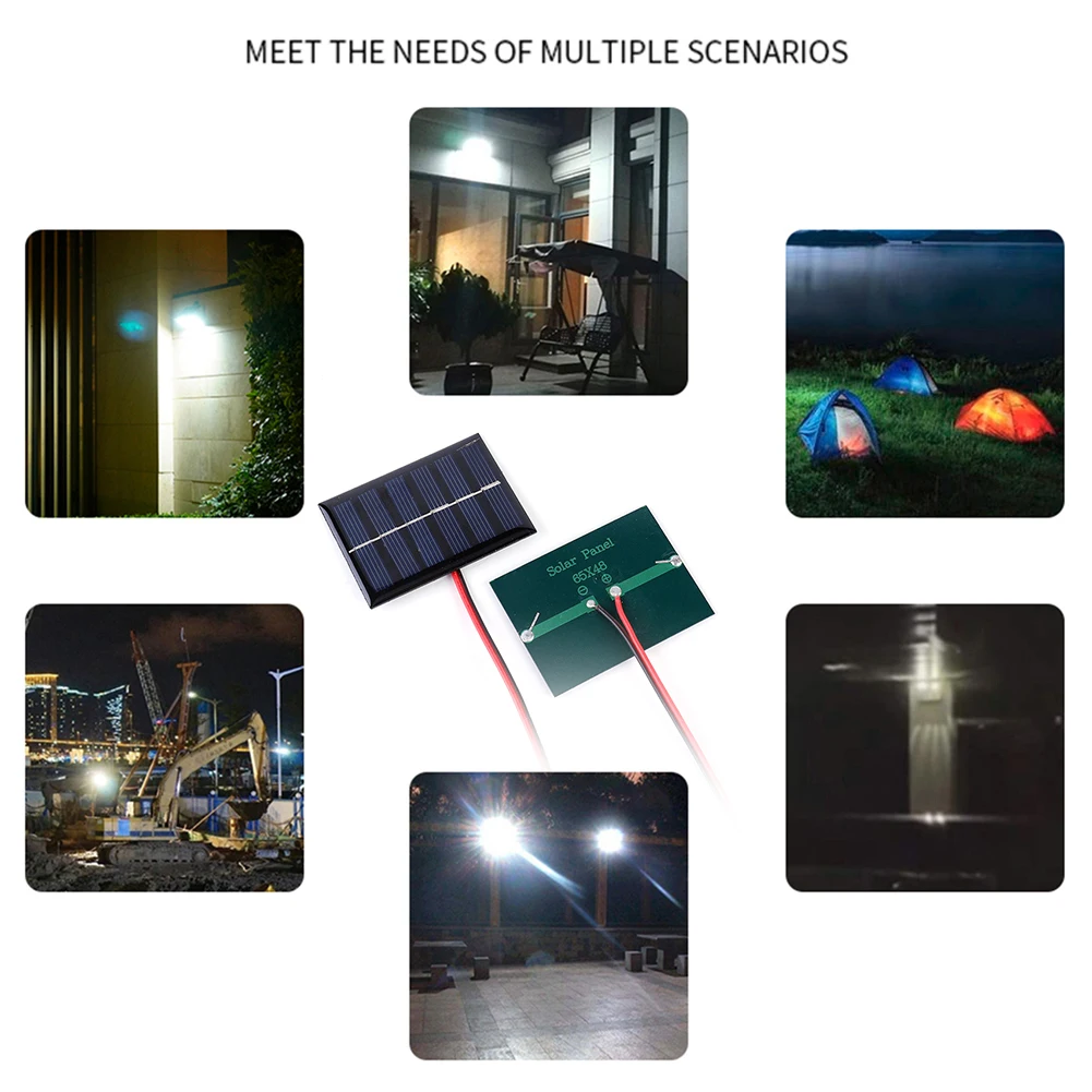 Mini Solar Panel Waterproof Hike Camping 1W 3V 100MA Cells Power Bank Battery Solar Charger for Mobile Phone Quick Charging