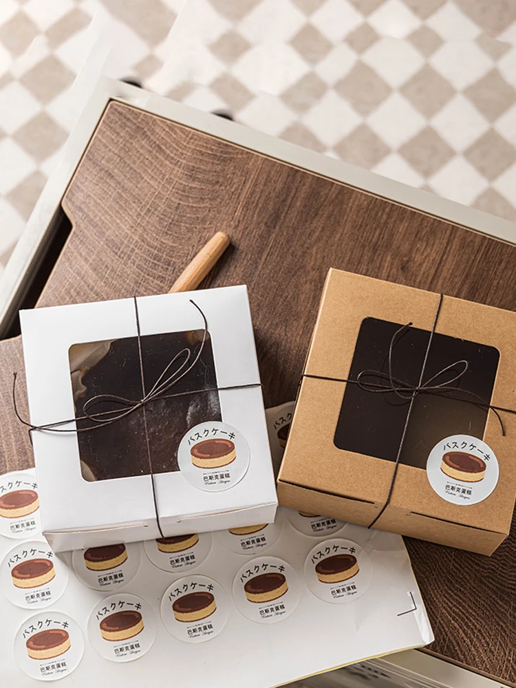 Double Layer Cheesecake Paaging Box Ice Cheese Chiffon Cake Cutting Piece Box Bakery Kitchen Baking Supplies Pastry Box