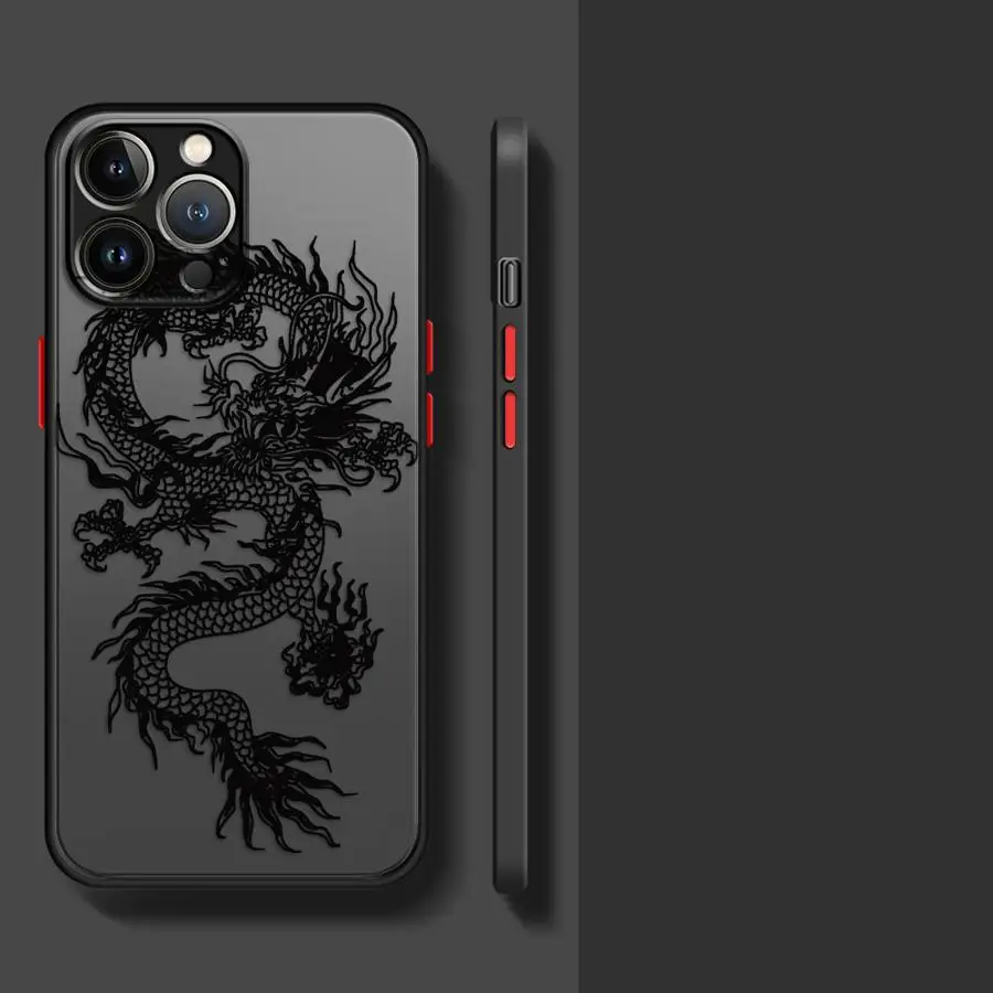 Matte Soft Cover Phone Case with Cool Fashion Dragon Design