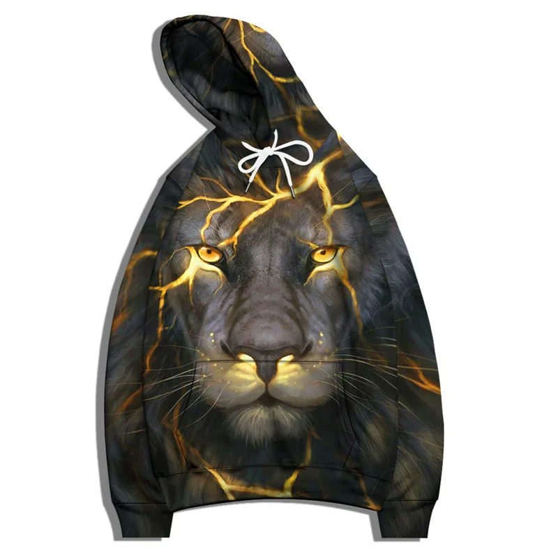 

Harajuku Style Animal Lion Tiger 3D Printing Sportwear Clothes Hoodies Female Euro Size S-6XL Hooded Sweatshirt Casual Pullover