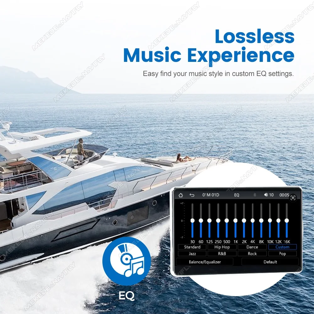 Marine Audio Boat Radio For Yacht Gauge ATV UTV RV Golf Cart Speedboat MP5 Player IP66 Waterproof BT5.0 Support Carplay Auto