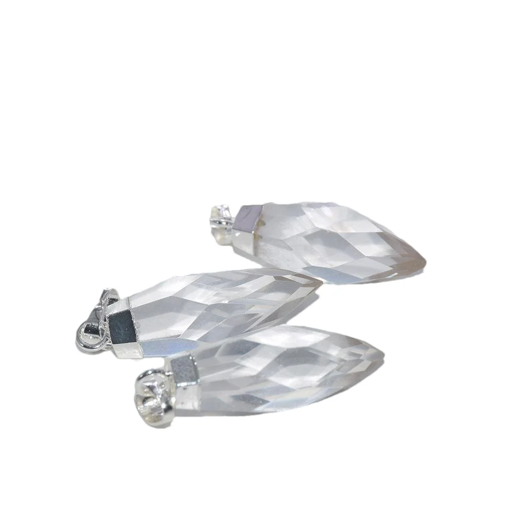 Natural Clear Crystal Quartz Pendant for women Charms 2020 Long face Jewellery stone bullet crystal pendant for chandeliers 5