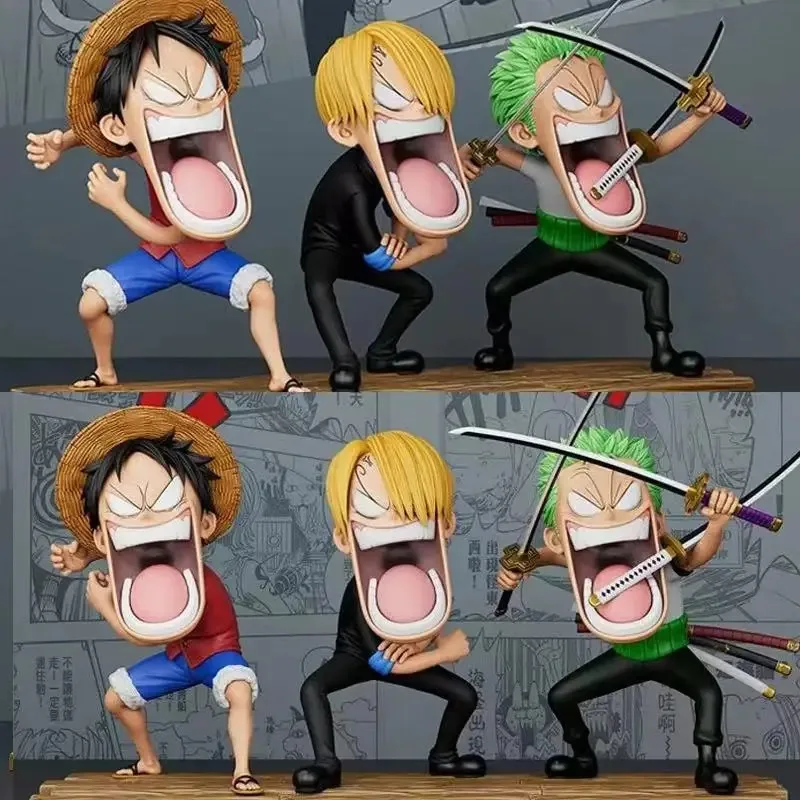 3-piece set One Piece Hungry Trio, Captain Sanji, Monkey D. Luffy