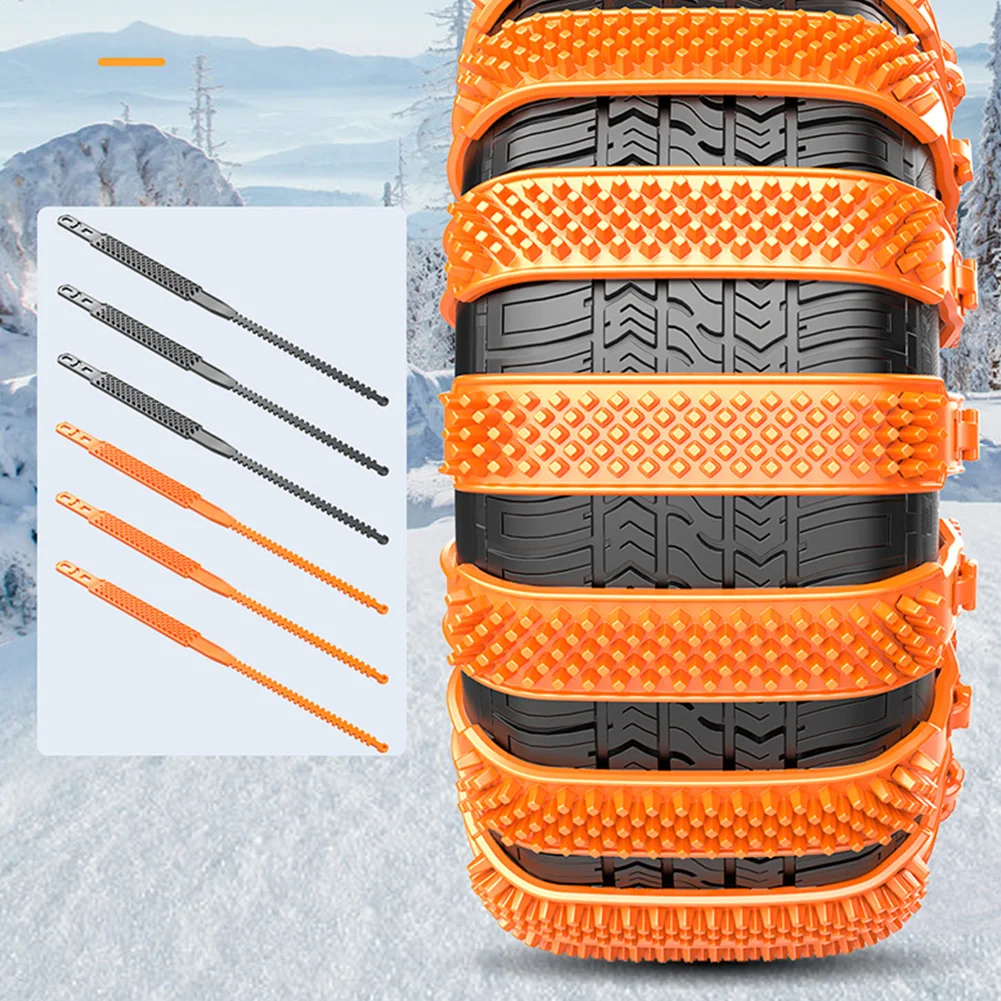 Car Tire Wheel Chain TPU Anti Skid Snow Chains Thicken Tire Nonskid Chain Strong Toughness Truck SUV Winter Off Road Accessories