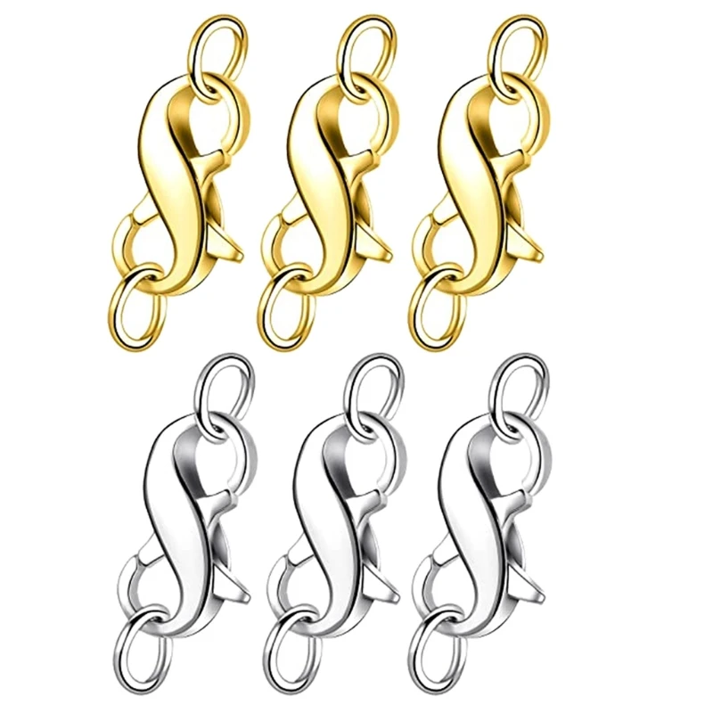 

Lobster Clasp Double Opening for DIY Jewelry Connector Repair Silver Gold 3pack Drop Shipping