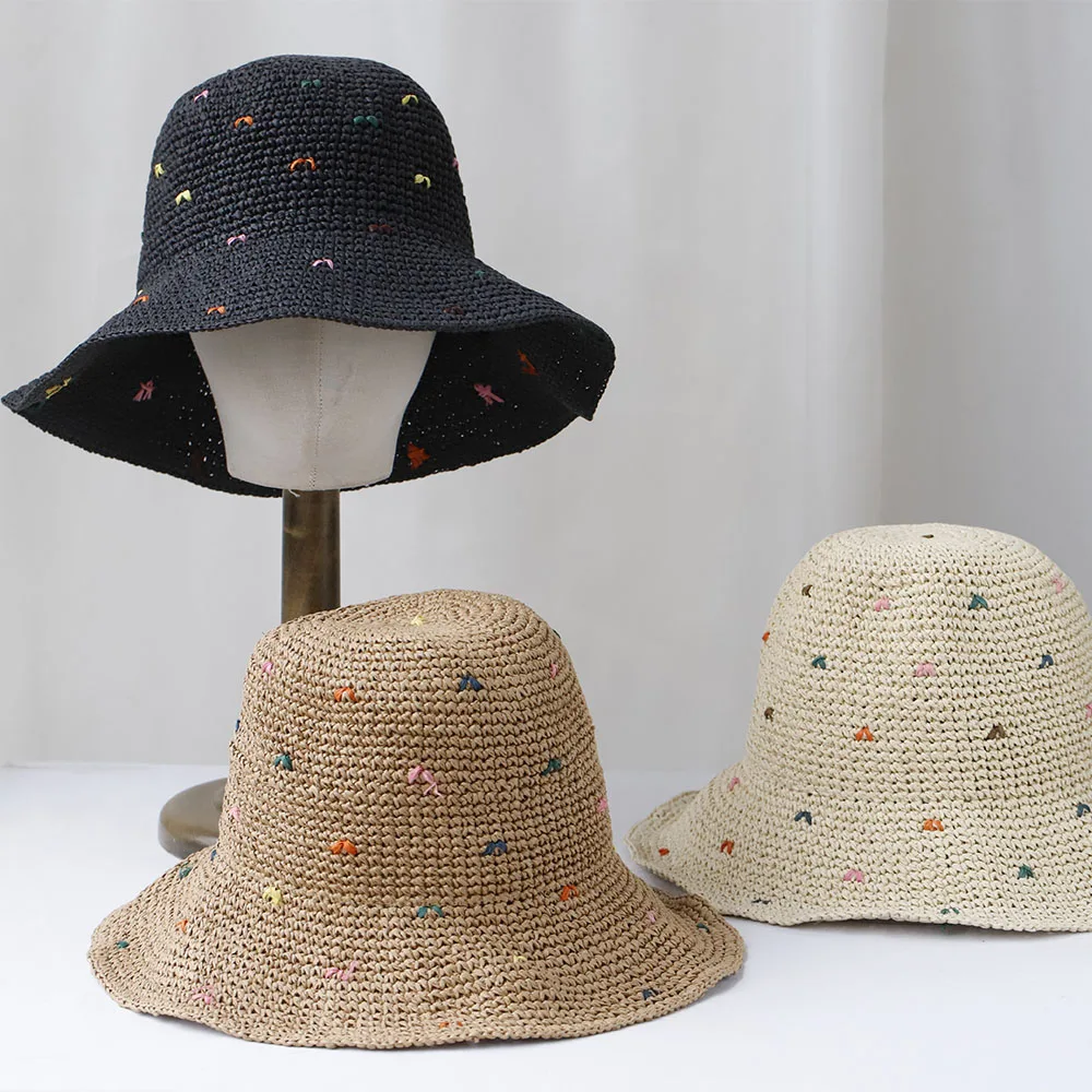 2025 NEUE Frauen Sonnenhut Breite Große Krempe Strand Hüte Frauen Sommer Stroh Hut Faltbare Sonnenhut Chapeau Femme Strand UV Schutz Kappe – Detail 5