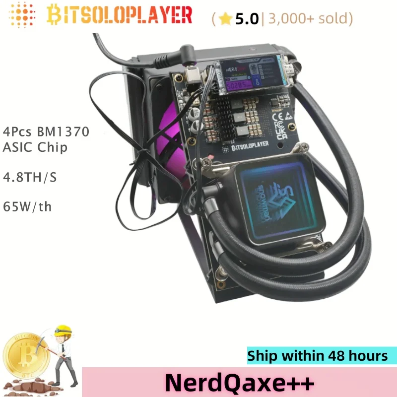 Hydro & Air Dual Cooling NerdQaxe++ BTC Lottery Miner 4.8TH/s