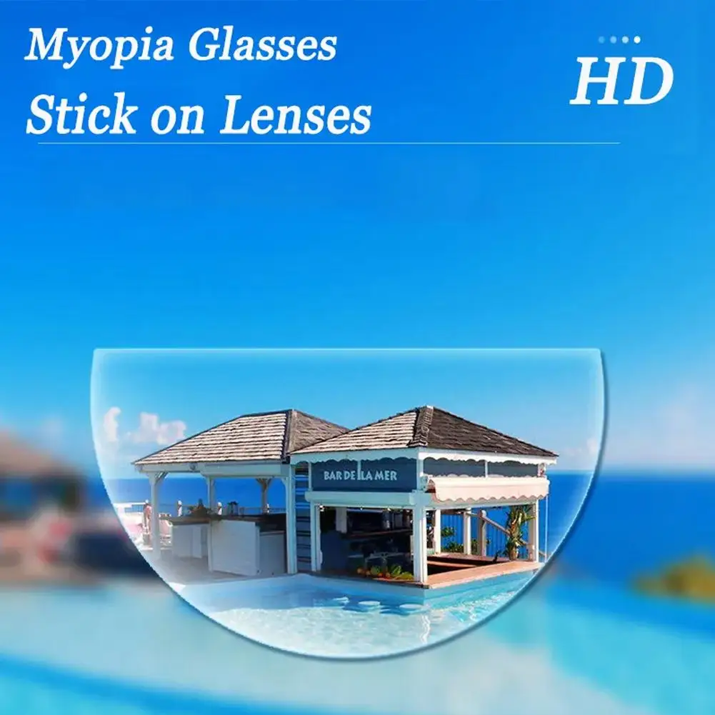 2pcs Stick-on Reading Glasses Lens Liquid Silicone Bifocal Presbyopic Lenses Magnification Bifocal Lenses +100 to +350 5
