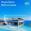 2pcs Stick-on Reading Glasses Lens Liquid Silicone Bifocal Presbyopic Lenses Magnification Bifocal Lenses +100 to +350 5