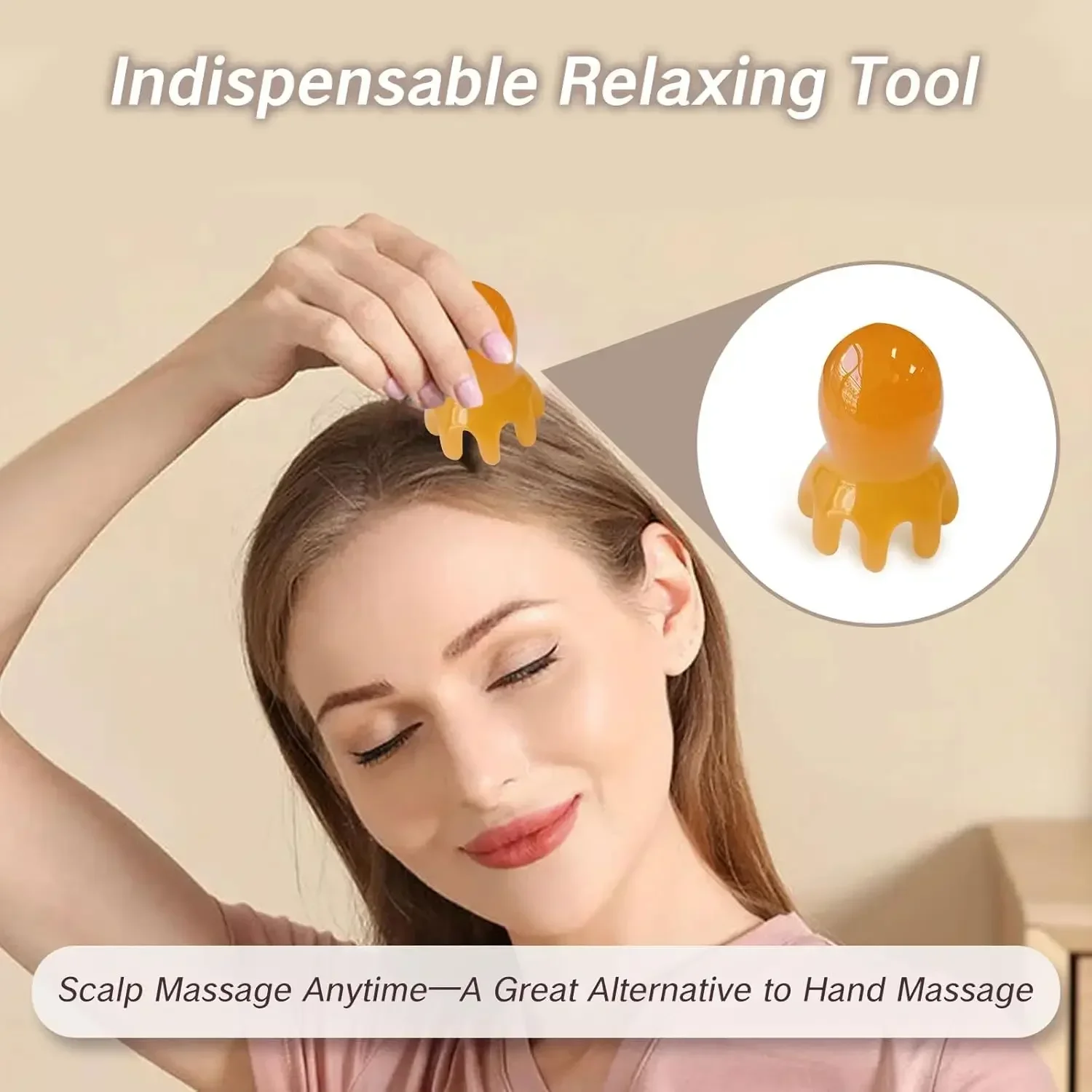 Natural Resin Octopus Acupoint Comb Portable Head Neck Massager for Stress Relief Meridian Therapy Hair Care Tools Gift