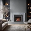 26” Electric Fireplace Insert with Fire Crackling Sound Resin Log Glass Door Mesh Screen 750/1500W Heater Adjustable Thermostat 2