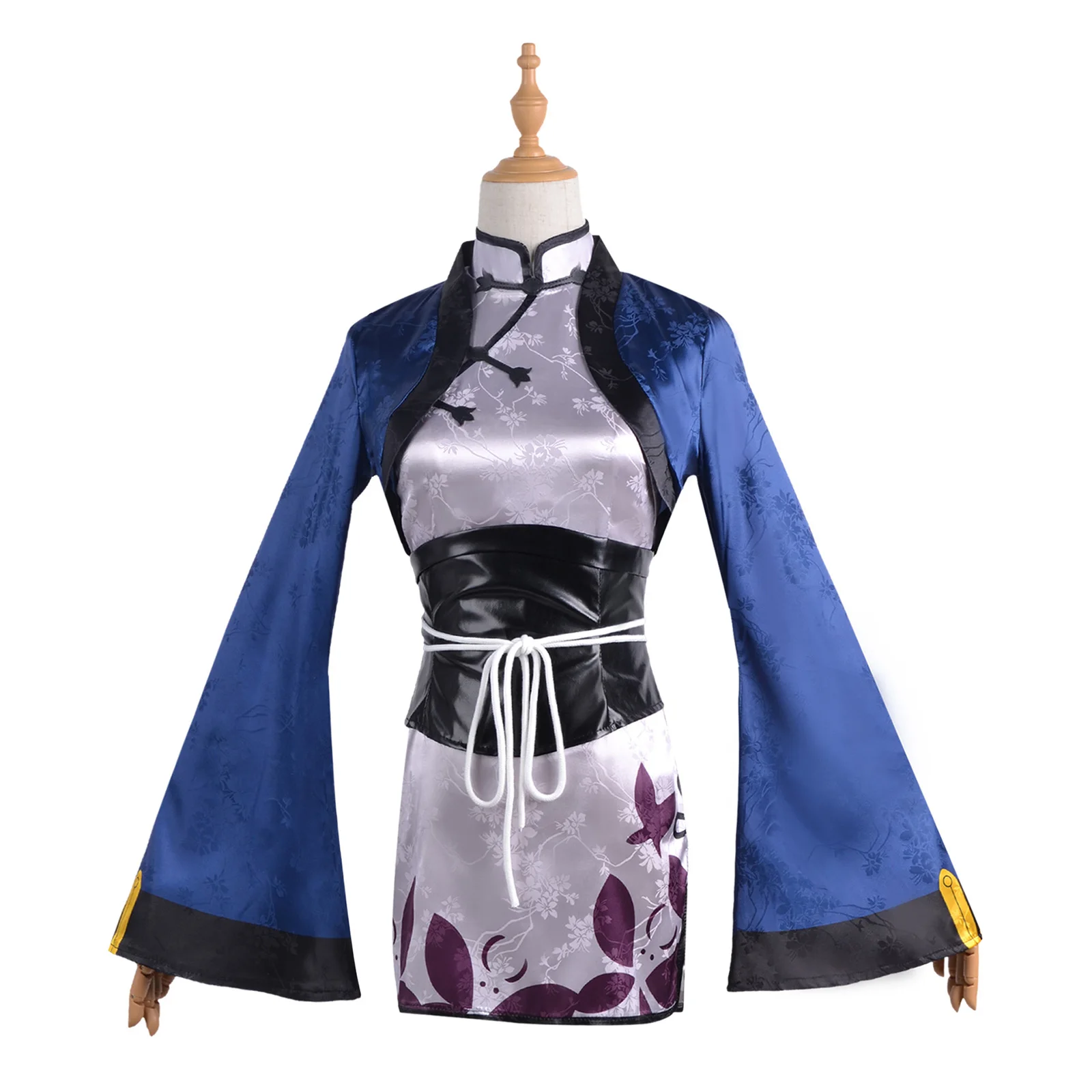 thumbnail image 1 of Disfraz de Cosplay de Anime Ciel Phantomhive, peluca, uniforme japonés azul, cheongsam de gato, traje de fiesta de carnaval, 1 of 4