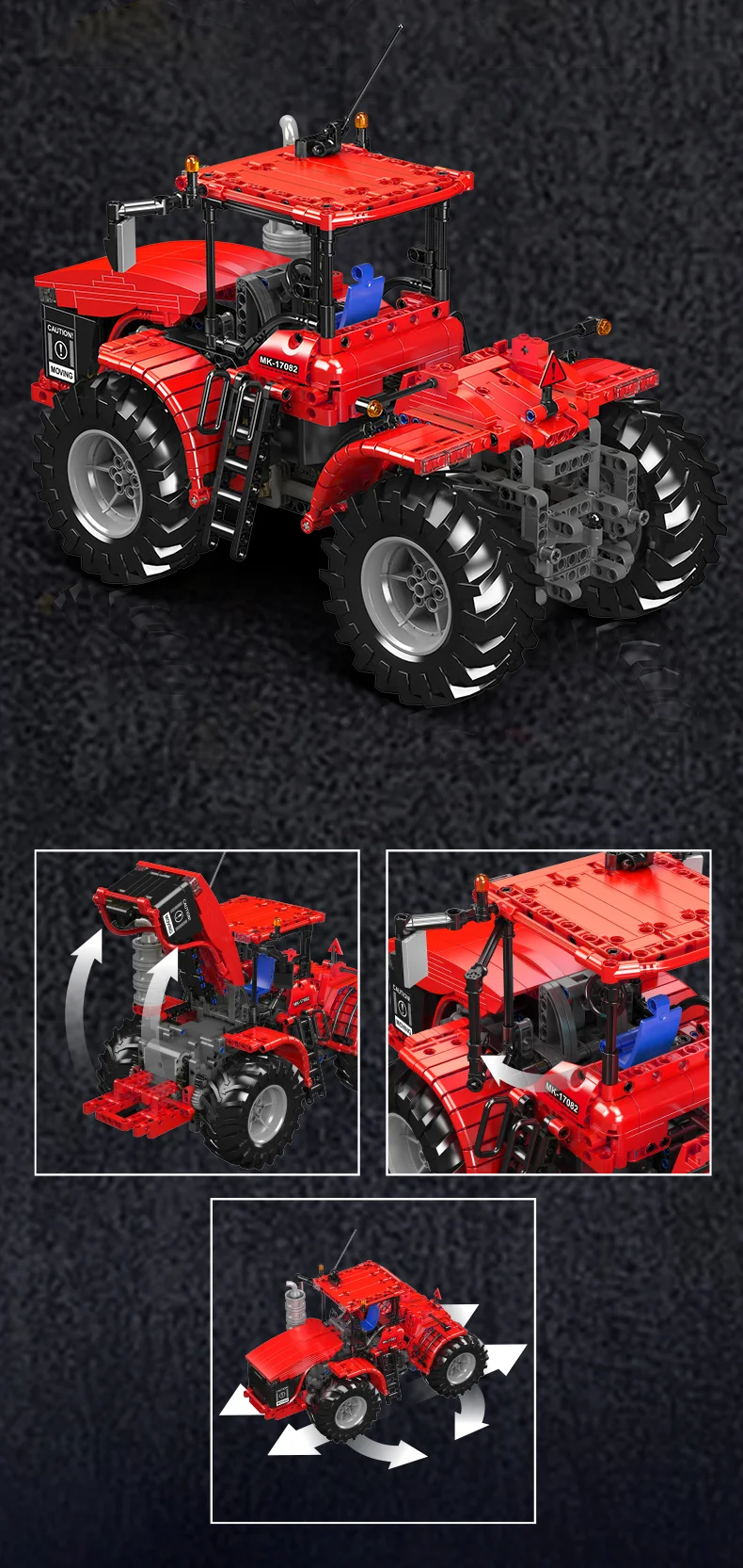 Mould King 17081/17082 Technischer Auto-Baustein, RC Challenger Gelenktraktor, Bausteine, Spielzeug, Weihnachtsgeschenk für Kinder – Detail 11