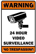 

Warning Sign Property Sign-24 Hours Surveillance No Trespassing- Tin Sign Funny Metal Plate Sign Video Surveillance Sign