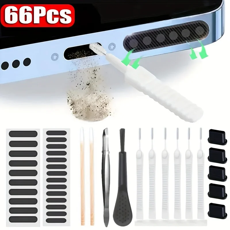 66pcs Universal Phone Speaker Port Dust Removal Cleaner Tool Kit thumbnail 2