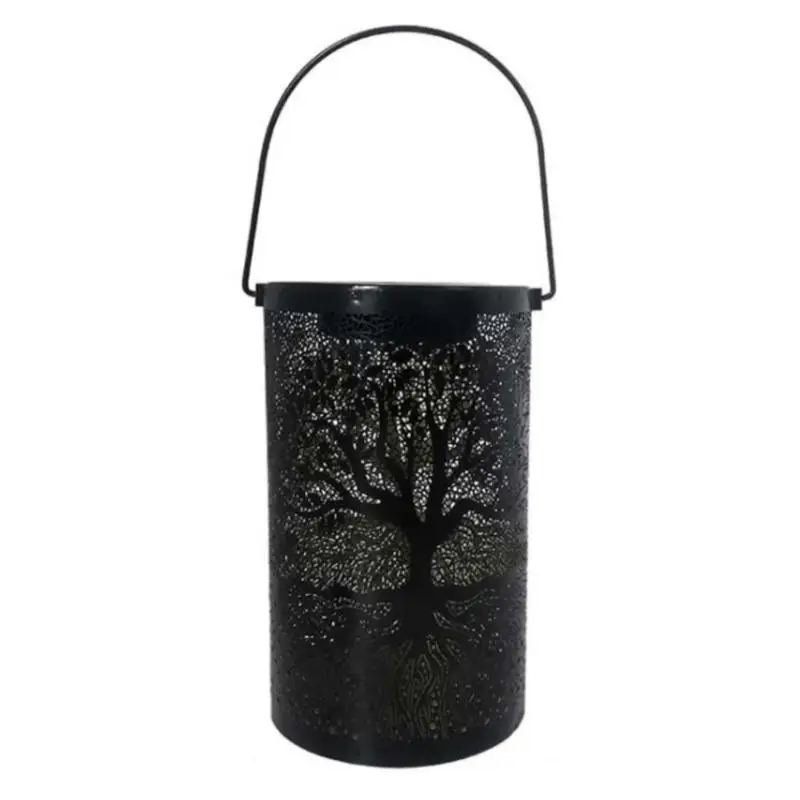 

Solar Lanterns Outdoor Wrought Iron Waterproof Solar Light Hollowed-Out Decor Lantern For Garden Patio Courtyard Lawn Tabletop