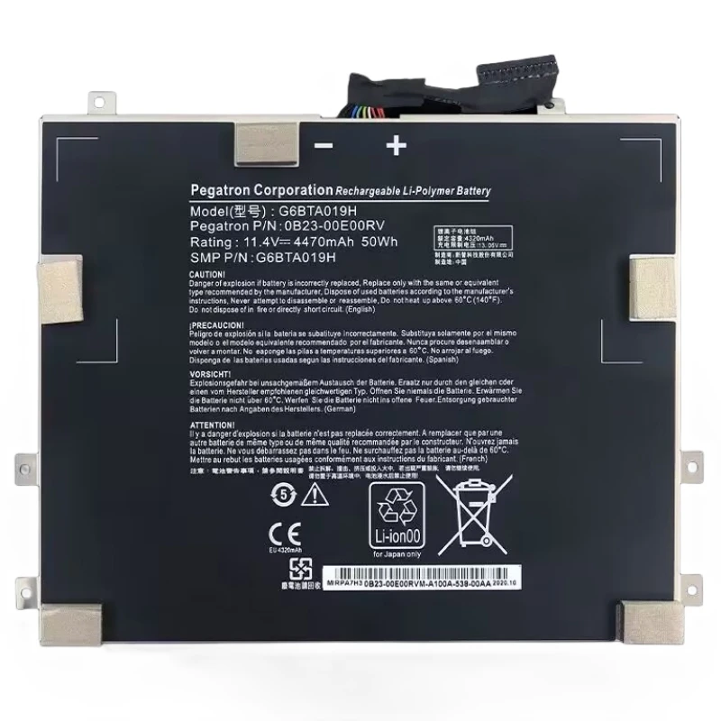 Batteria Per Laptop Muslimex 11.4V 50Wh 4470Mah Per Tablet Pc Wacom Cintiq Companion 2 Dth-W1310