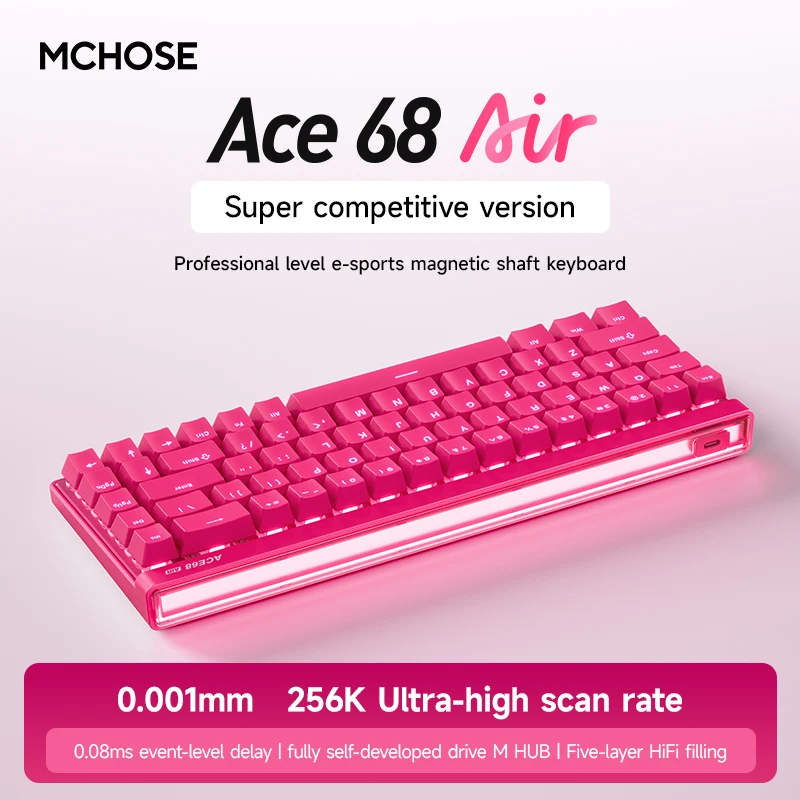 MCHOSE Ace68Air ゲーミング キーボード | 0.08msの遅延、256Kスキャン