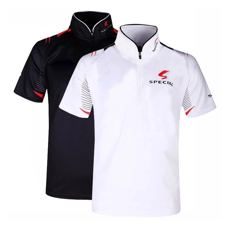 

New Summer Quick Drying Fishing Shirt Sun Protection Thin Breathable Anti-Mosquito White Short Sleeve Fishing Clothes