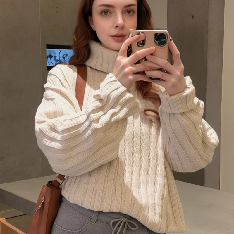 Women Knitted Turtleneck Sweater