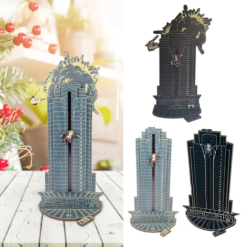 

Деревянный календарь для нового года, украшение для рабочего стола, Ханс Жубер, выпадающий из плазы, твердый Рождественский календарь с обратным отсчетом, подарки