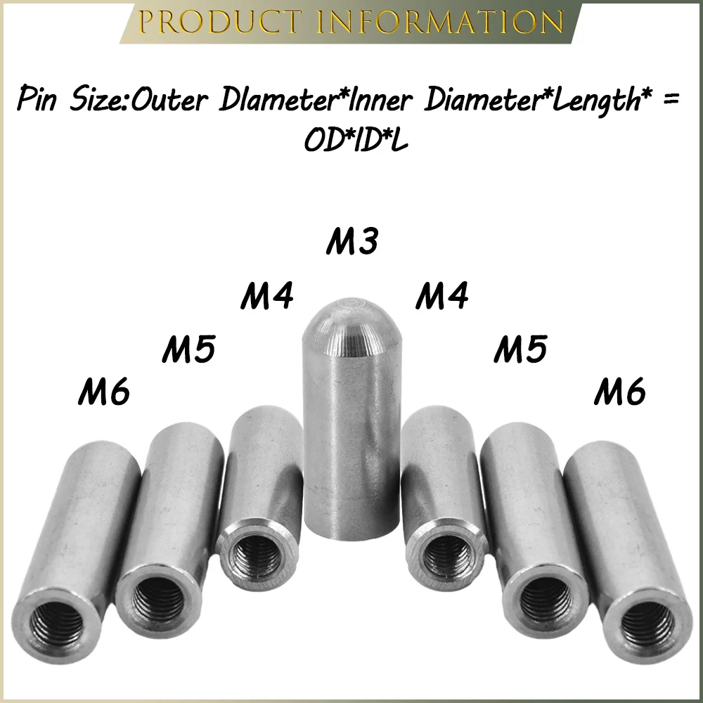 M3 M4 M5 M6 304 스테인레스 스틸 내부 스레드 원통형 핀 암나사 맞춤 핀 위치 고정 잠금 핀 길이 10-60mm