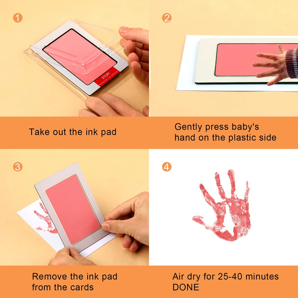 Safe Non-Toxic Easy to Clean Newborn DIY Hand and Foot Print Ink Pad Set Pet Paw Print Children's Souvenir Gift ink pads hand and footprint kit pet footprint pads
