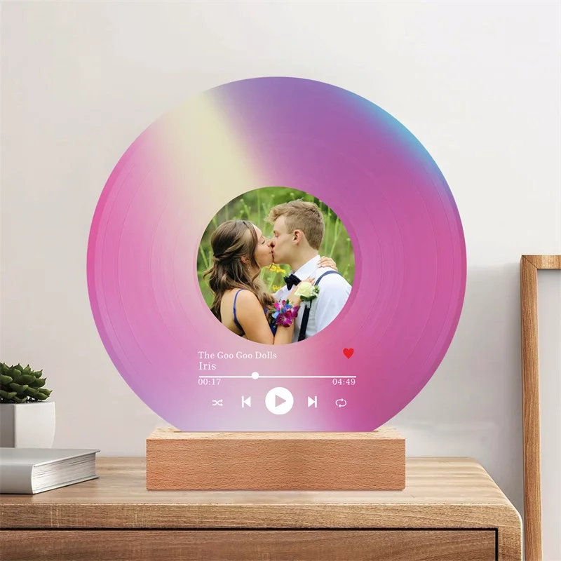 Custom wall art vinyl record plaque styled with modern interior