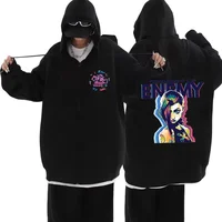Arcane-Jinx Zipper Hoody Graffiti Hip Hop Jacket Fashion Zip Up Sweatshirt Men Women Oversized Pullover Hoodie Streetwear Tops 2
