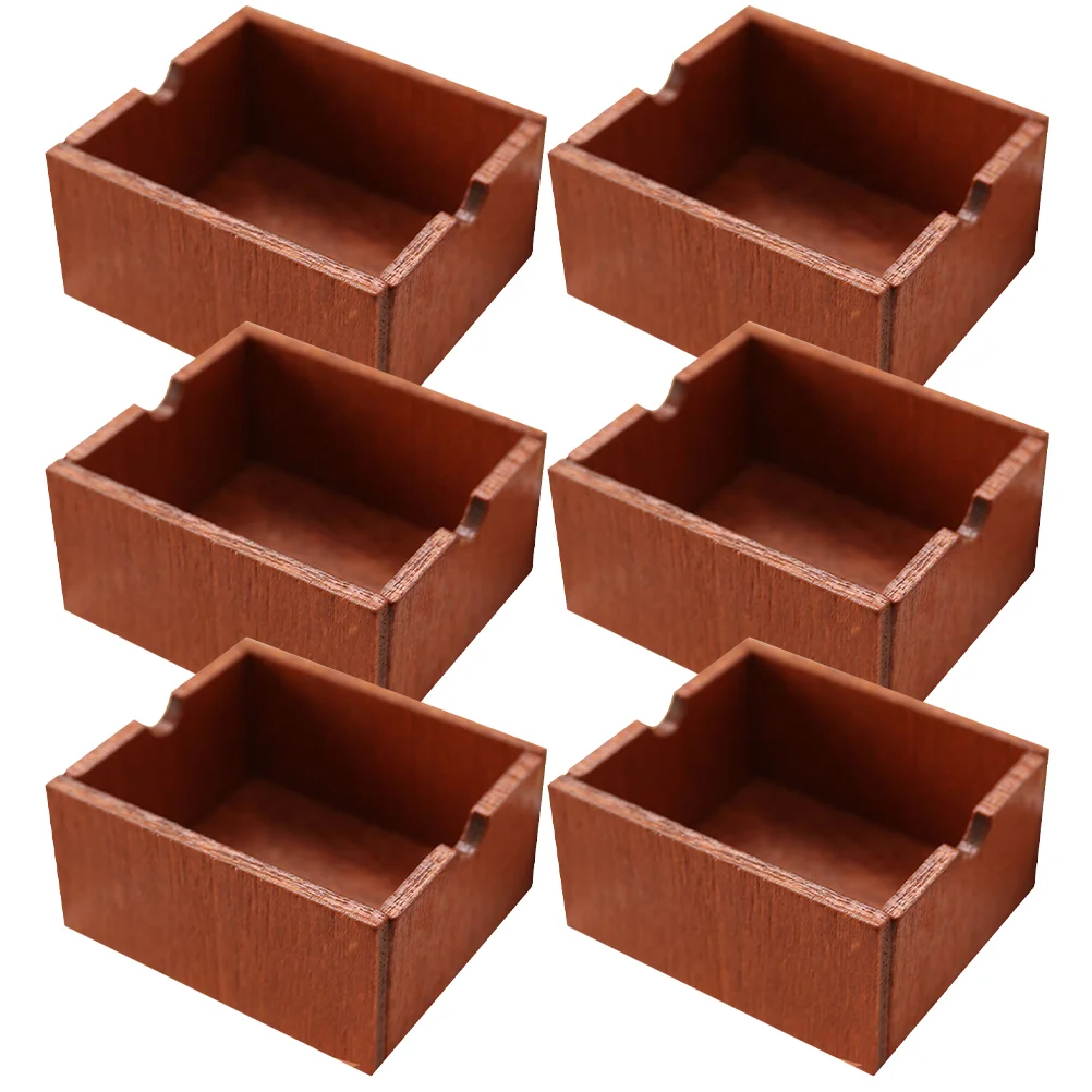 

6 Pcs An Fittings Tiny Basket Miniatures Accessories Ornament House Storage Stuff Micro Scene