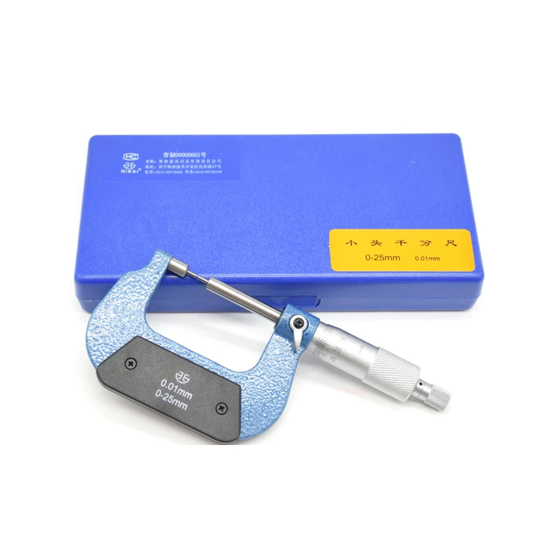 XIBEI 스몰 페이스 스플라인 마이크로미터, A 타입, Φ2x5mm, 1-2 인치 외부 마이크로미터, 작은 앤빌 마이크로미터, 0-25mm, 25-50mm