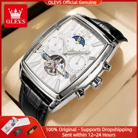 OLEVS 6675 Men High Watch HD Skeleton Business Original Mechanical Watch Fashion Automatic Date Waterproof Moonphase Men Watch