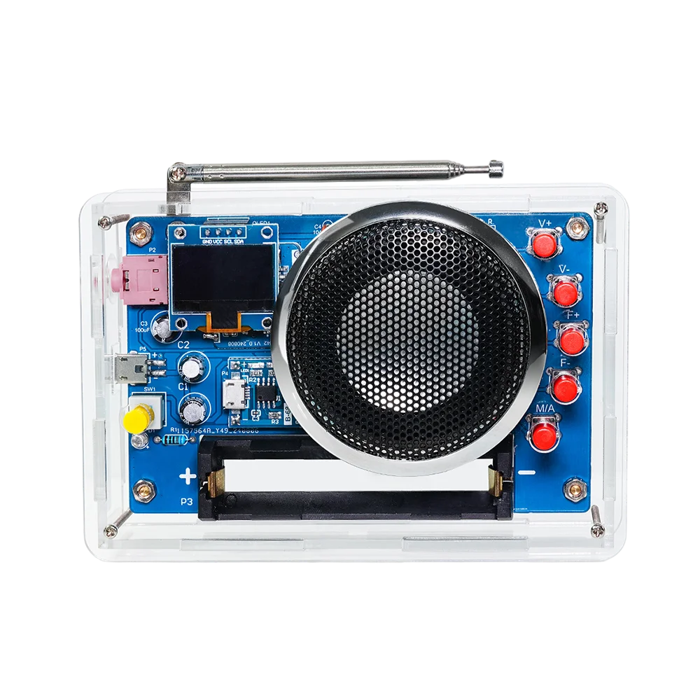 FM Radio Assembly Kit with Adjustable Frequency and OLED Display