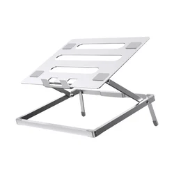 Ergonomic Aluminum Height Adjustable Laptop Riser Stand (Silver)