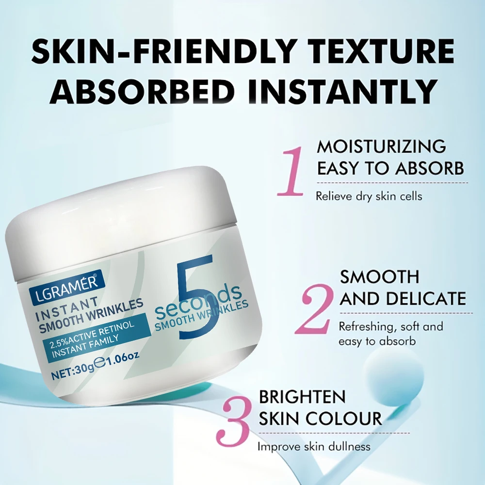 5 secondi Retinolo Crema per le rughe lisce Crema idratante nutriente Dissolvenza Spot Rassodante Viso Cura della pelle fine Crema lifting Prodotti per la cura - immagine 4