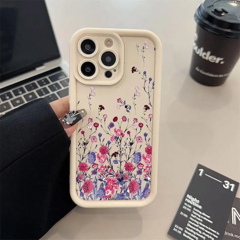 Retro Floral Pattern Silicone Phone Case