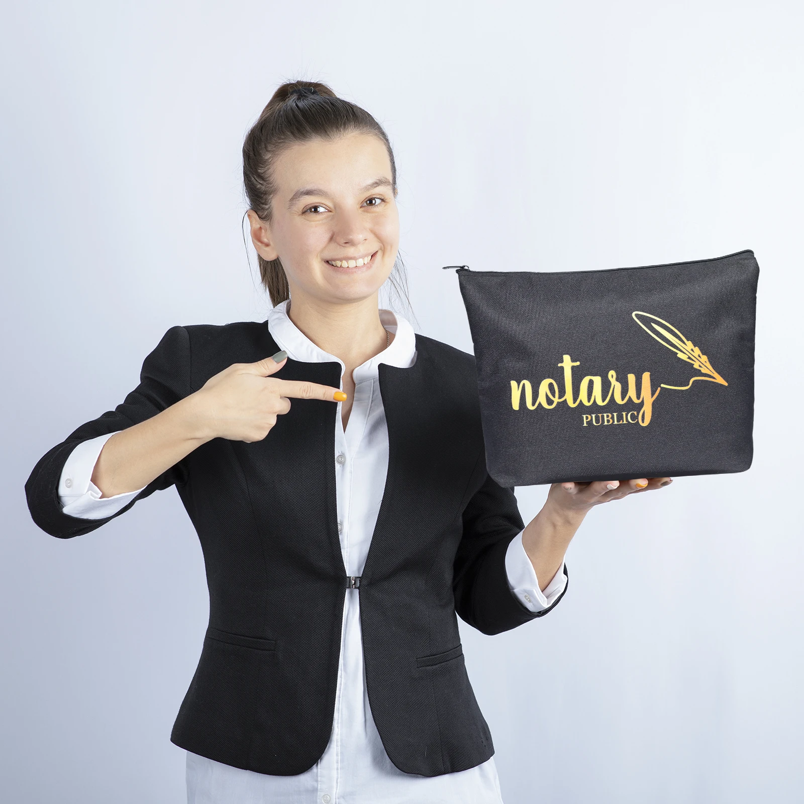 Notary Bag Large Notary Public Supply Bag with Zipper Notary Tools Accessories Pouch for Record Book Handbook Seal Stamp Documen 4