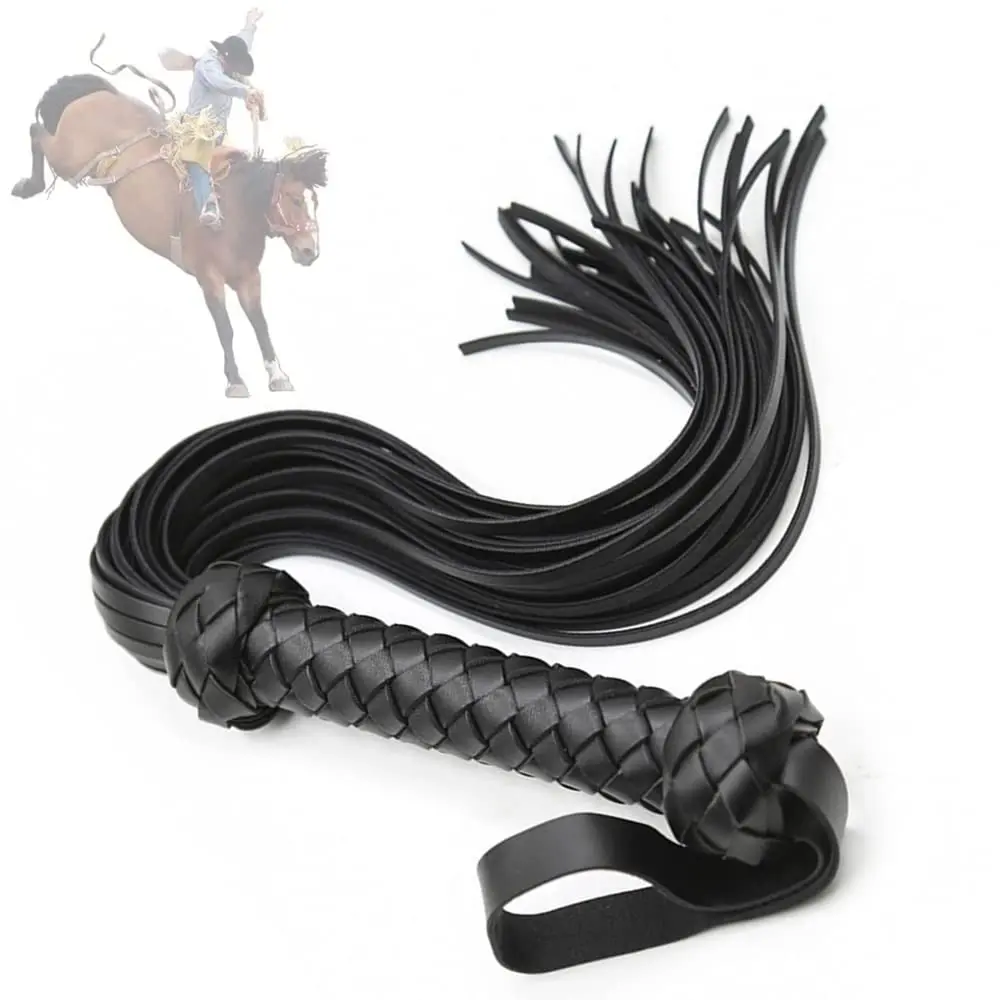 Faux Leather Whip for Horse Riding,Soft Crop for Equestrian,Floggers for Cosplay Costume Stick to Train 3