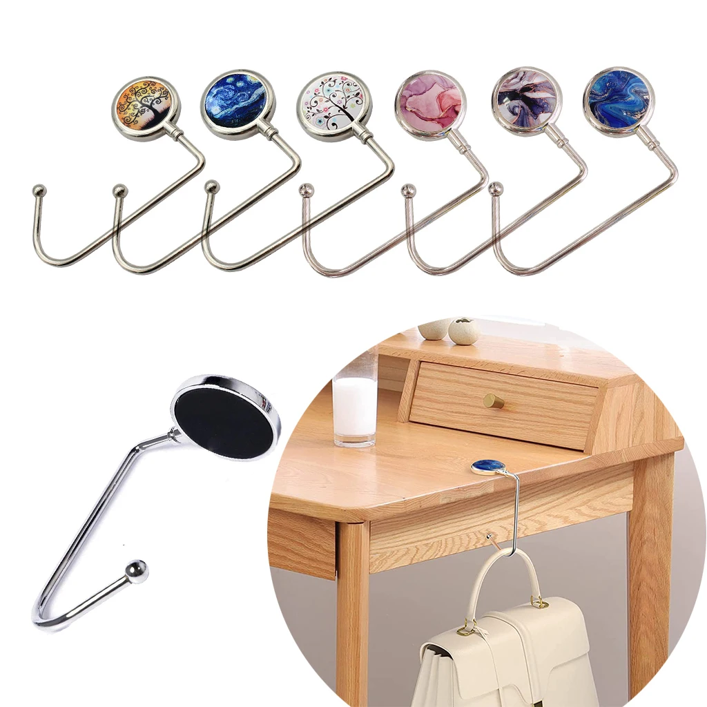 Metal Portable Purse Handbag Hook Tote Hanger Heavy Duty Desk Table Hook  for Women Bag Storage Holder