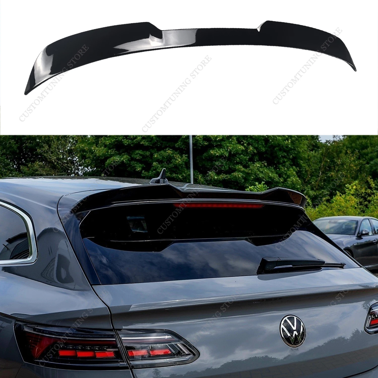 Gloss Black ABS Rear Spoiler Wing for VW Arteon Shooting Brake Estate TSI TDI R-line 2021-2026 Rear Top Tail Wing Bodykits 1