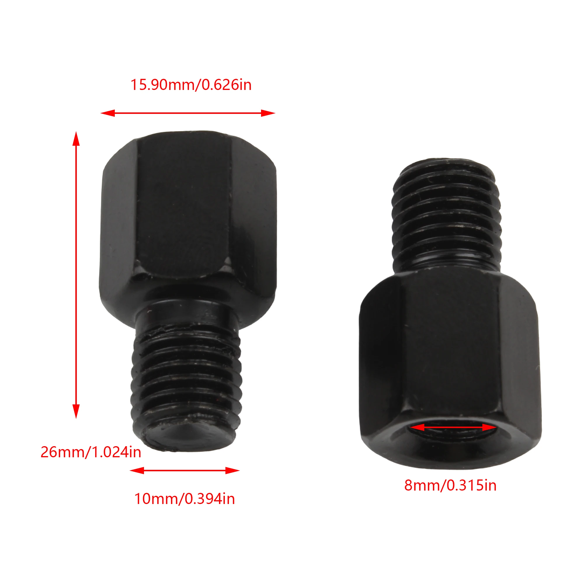 Motorcycle Mirror Conversion Screw M8 M10 Pair Black 10MM 8MM Rearview Mirrors Conversion Bolt Clockwise Universal Modified Part