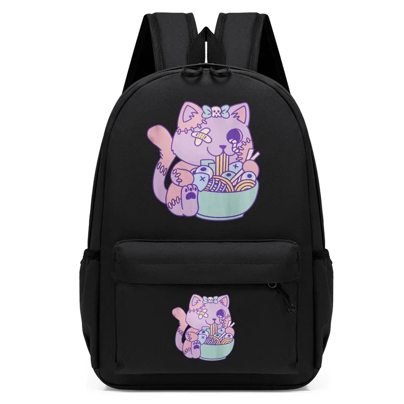

Модный рюкзак pastel goth cat ест рамен аниме женская сумка на плечо повседневная школьная сумка для подростков дорожный рюкзак