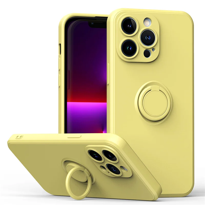 Coque téléphone magnétique en silicone avec anneau de support_voghion.com
