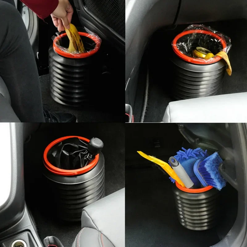 4L Car Folding Trash Collapsible Water Fishing Bucket Outdoor Camping Garbage Plastic Bucket Storage Box Container