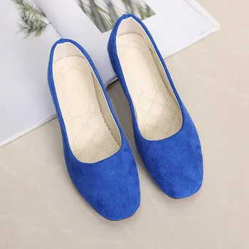 Women'S Flat Shoes Suede Shallow Mouth Women'S Single Shoes Comfortable Flat Casual Shoes Solid Color Daily Commuting Shopping 1