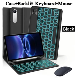 Enhanced Tablet Case with Pencil Holder and Bluetooth Keyboard, 9.7 - Inch for Russian (Black Backlit 2)
